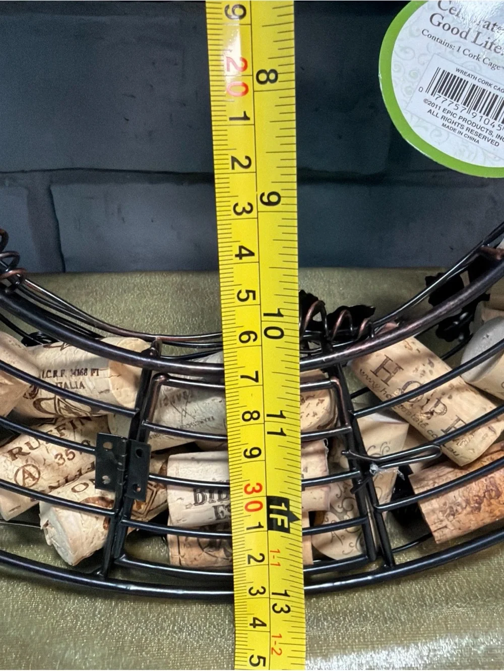 Wine Cork Decorative Wreath in Bronze